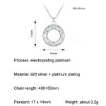 S925 Sterling Silber platiniert Shining O Halskette Schmuck – Bild 6