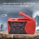 Notfallradio, tragbares, solarbetriebenes Handkurbelradio, AM/FM/NoAA 2000mAh Red, AM/FM/NoAA 2000mAh Green, AM/FM/NoAA 2000mAh Orange – Bild 9