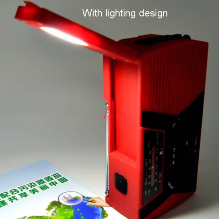 Notfallradio, tragbares, solarbetriebenes Handkurbelradio, AM/FM/NoAA 2000mAh Red, AM/FM/NoAA 2000mAh Green, AM/FM/NoAA 2000mAh Orange – Bild 10