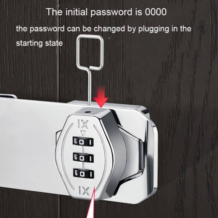 Schraubmontage Schranktür Zahlenschloss Diebstahlsicheres Schubladenschloss, Three Hole 4 inch Black, Three Hole 4 inch Silver, Two Hole 3 inch Black, Two Hole 3 inch Silver – Bild 8