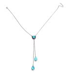 Personalisierte himmelblaue Herz-Edelstein-Anhänger-Halskette für Frauen