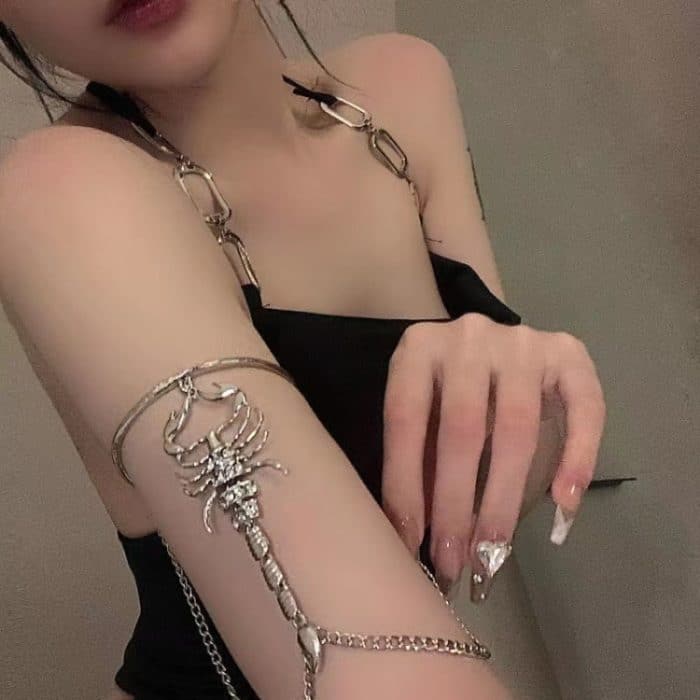 Gotisches Diamant-Skorpion-Armband, Retro-geometrischer Schmuck – Bild 2