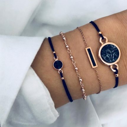 5-in-1 Persönlichkeit Kompass Sechseck Armband Diamant Herz Perlen Anhänger Schmuck