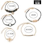 5-in-1 Persönlichkeit Kompass Sechseck Armband Diamant Herz Perlen Anhänger Schmuck – Bild 3