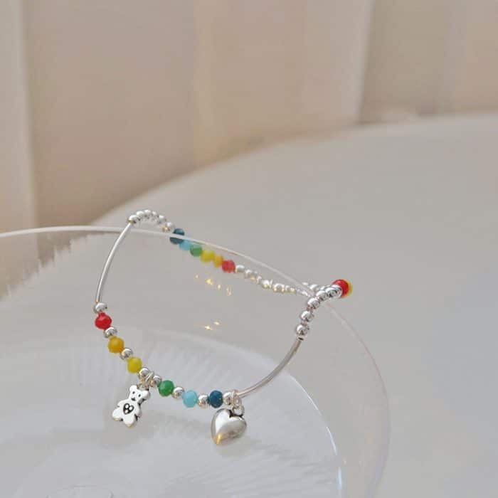 TBD0603780801.jpg 925 versilbertes Regenbogen-Lächeln-Perlenarmband Damenschmuck – Bild 1