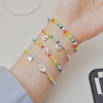 925 versilbertes Regenbogen-Lächeln-Perlenarmband Damenschmuck – Bild 2