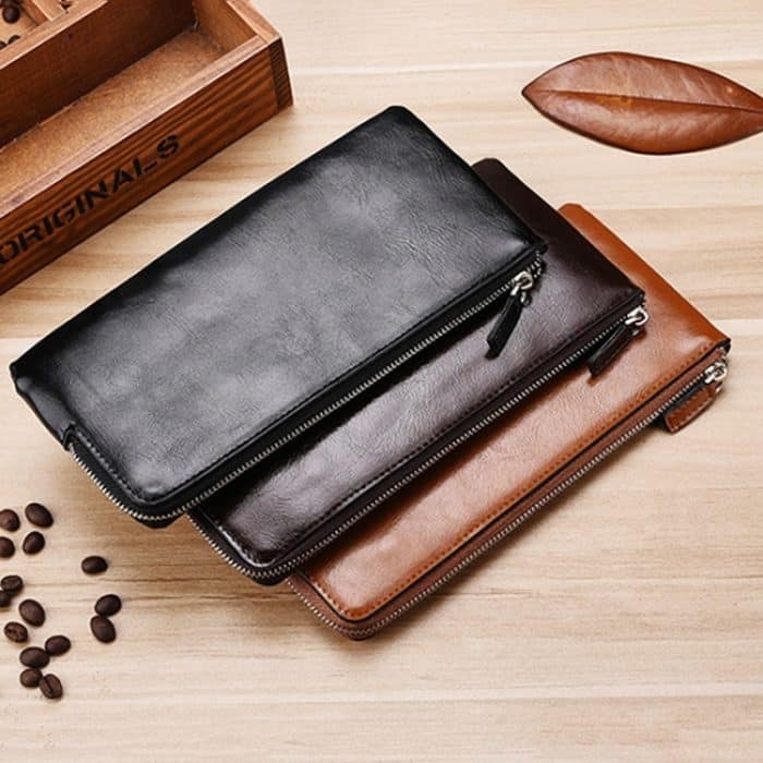Lange Herren-Geldbörse aus weichem Leder mit Reißverschluss, Mini-Handytasche, Clutch, JC225-2 Black, JC225-2 Coffee, JC225-2 Brown – Bild 7