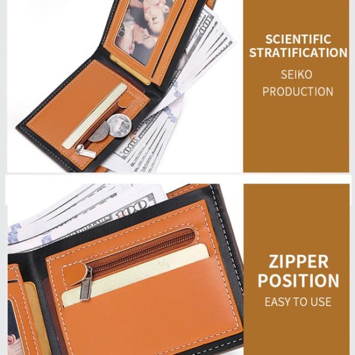 Herren-Geldbörse aus Karbonfaser, horizontaler Business-Geldbörsen-Kartenhalter, k3260 Grey, k3260 Coffee – Bild 5