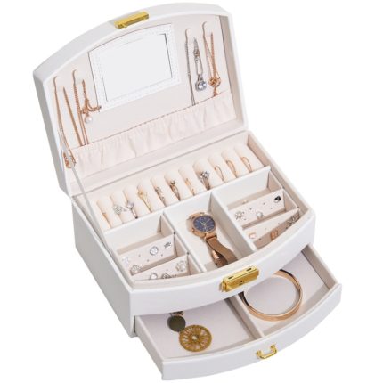 Doppelschichtige Schmuck-Aufbewahrungsbox mit großer Kapazität, Schublade, Ring-Ohrring-Schmuck-Aufbewahrungsbox