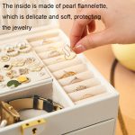 Diamantmuster PU-Leder Dreischichtige Schubladen-Schmuckschatulle Halskette Ring Schmuck Aufbewahrungsbox – Bild 6
