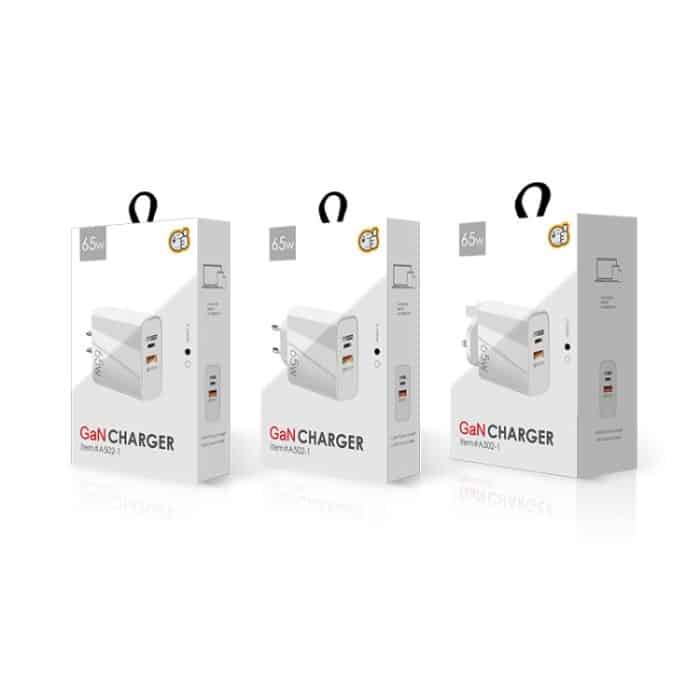 65 W USB-C/Typ-C+USB Dual Port GaN Ladegerät QC3.0 Laptop Universal Ladegerät – Bild 7