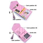 Damen-Geldbörse mit Quaste, dreifach faltbar, Krokodilmuster, Münzgeldbörse, Kartenhalter – Bild 3