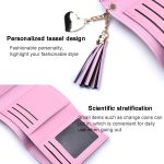 Damen-Geldbörse mit Quaste, dreifach faltbar, Krokodilmuster, Münzgeldbörse, Kartenhalter – Bild 4