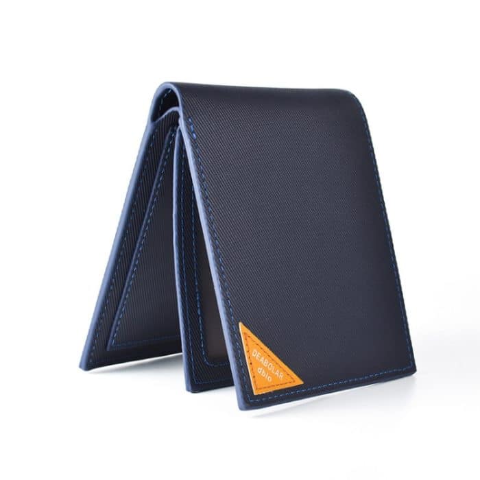 DEABOLAR Kurze Geldbörse für Herren, Kreuzmuster, dreifach faltbar, mit Reißverschluss, Münzbörse, Führerscheinkartenhalter, 087 (Blue), 087 (Black), 087 (Coffee) – Bild 2