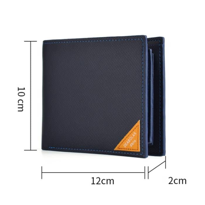 DEABOLAR Kurze Geldbörse für Herren, Kreuzmuster, dreifach faltbar, mit Reißverschluss, Münzbörse, Führerscheinkartenhalter, 087 (Blue), 087 (Black), 087 (Coffee) – Bild 3