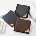 DEABOLAR Kurze Geldbörse für Herren, Kreuzmuster, dreifach faltbar, mit Reißverschluss, Münzbörse, Führerscheinkartenhalter, 087 (Blue), 087 (Black), 087 (Coffee) – Bild 6