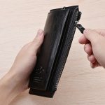 DEABOLAR Herren Lange Geldbörse Retro PU Weiches Leder Handschlaufe Clutch Handytasche – Bild 5