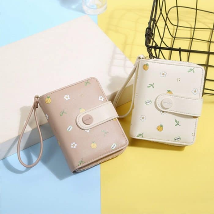 Kurze Geldbörse aus PU-Leder, niedlich bedruckte Geldbörse – Bild 3