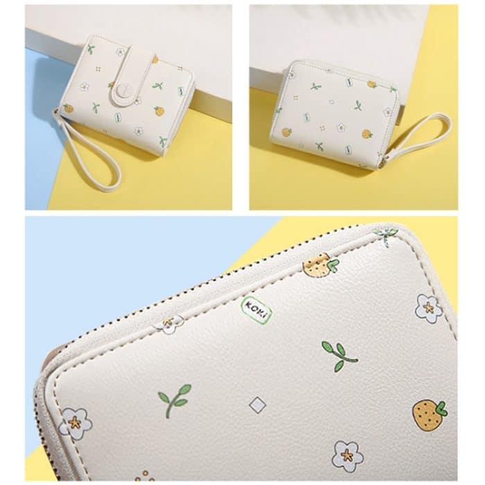 Kurze Geldbörse aus PU-Leder, niedlich bedruckte Geldbörse – Bild 8