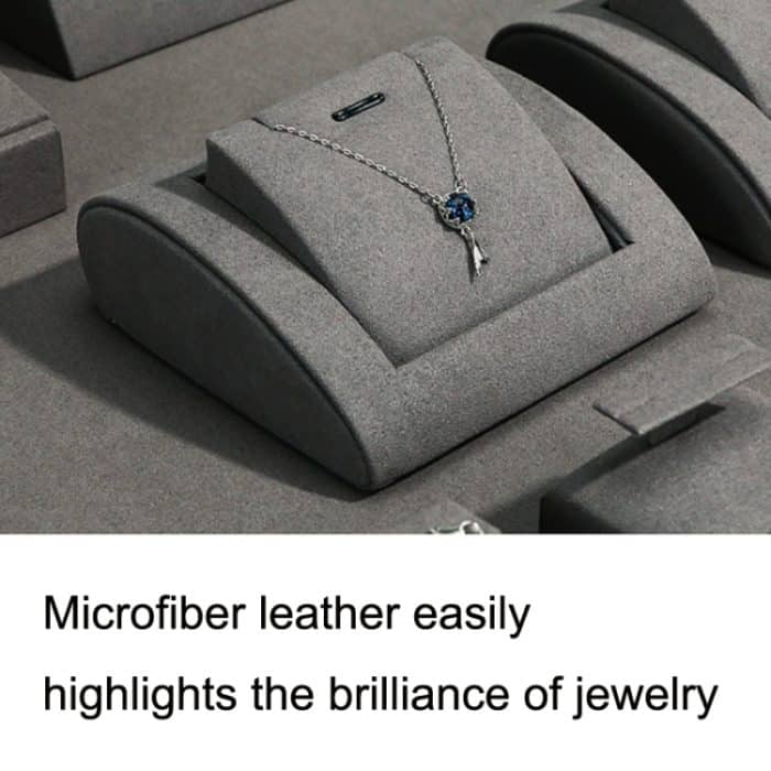 Halskettenständer, grauer Schmuckständer, Mikrofaser-Schmuck-Requisiten-Präsentationsständer – Bild 3