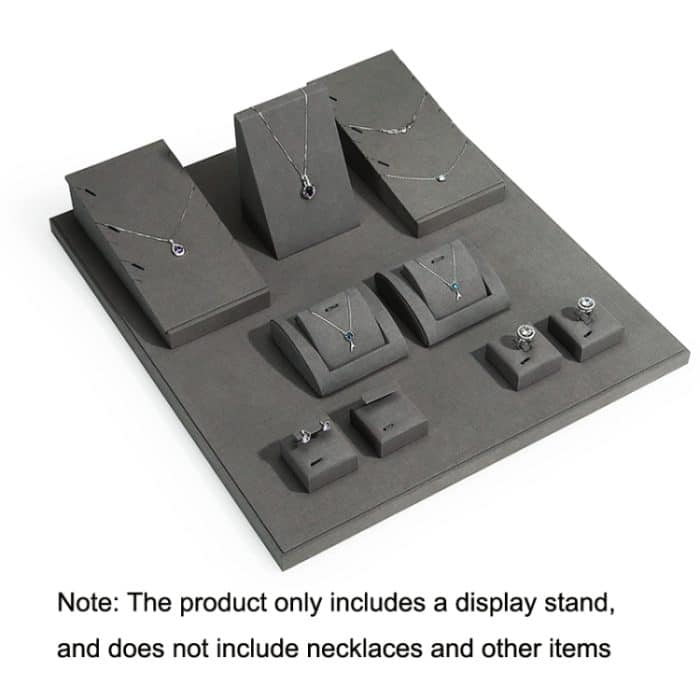 Grauer Schmuckständer aus Mikrofaser für Schmuck-Requisiten – Bild 5