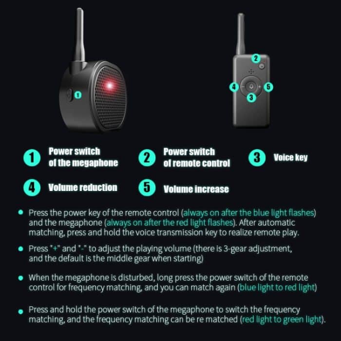 Mini Drone Megaphon Drahtloser tragbarer Lautsprecher 2KM Steuerung für DJI Mavic Mini/Mavic 2/Mavic Pro/FIMI X8SE/Phantom/Hubsan Zino – Bild 9