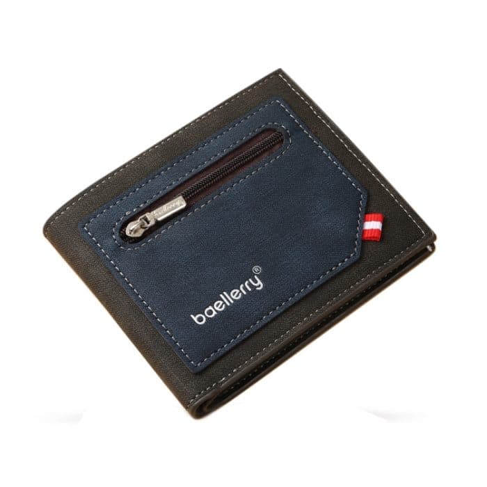 Baellerry Kunstleder Herren Kurze Geldbörse Große Kapazität Multi-Card Slot Reißverschluss Geldbörse – Bild 1