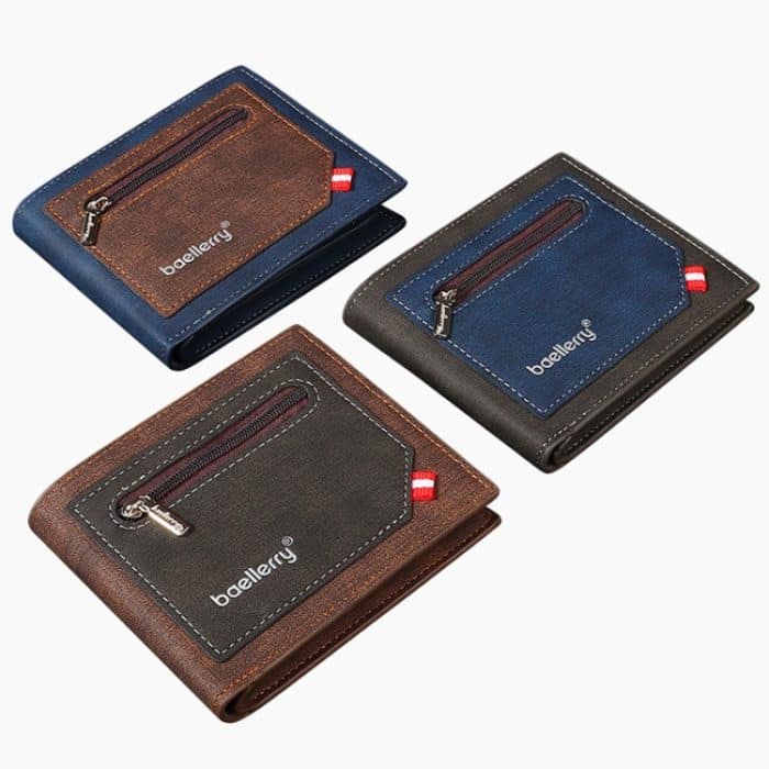 Baellerry Kunstleder Herren Kurze Geldbörse Große Kapazität Multi-Card Slot Reißverschluss Geldbörse – Bild 2