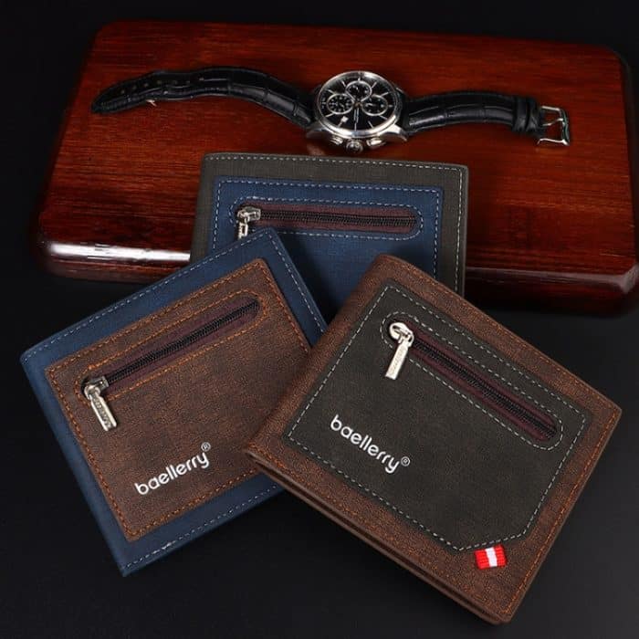 Baellerry Kunstleder Herren Kurze Geldbörse Große Kapazität Multi-Card Slot Reißverschluss Geldbörse – Bild 7