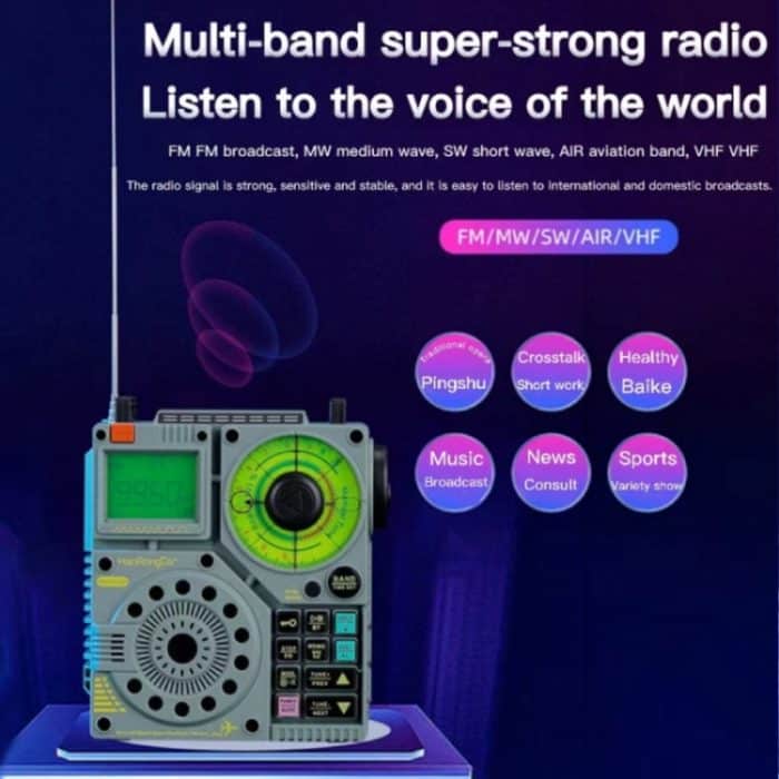 HanRongda HRD-A320 Hochleistungs-Multiband-Bluetooth-Karte, Taschenlampe, Beleuchtung, SOS-Alarm-Radio – Bild 6