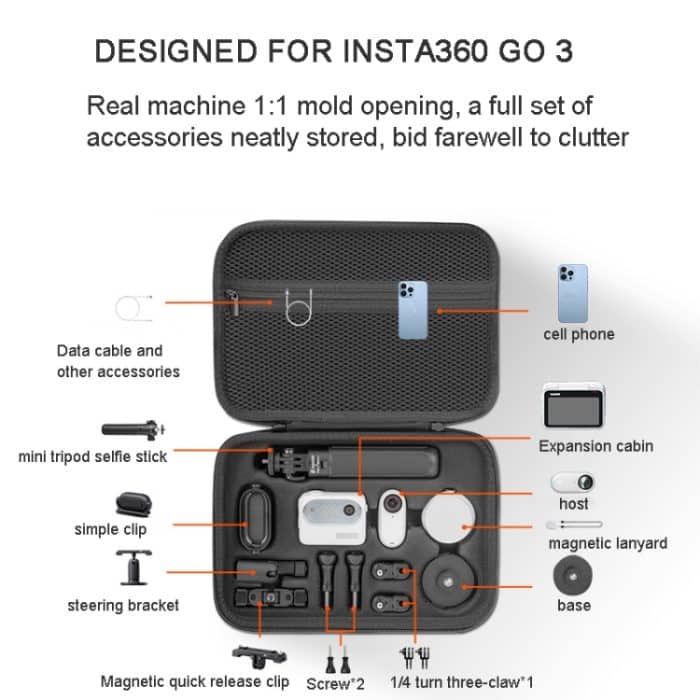 Für Insta360 GO 3 Aufbewahrungstasche Tragbare Reisetasche Komplette Tragetasche, For Insta360 GO 3 – Bild 6