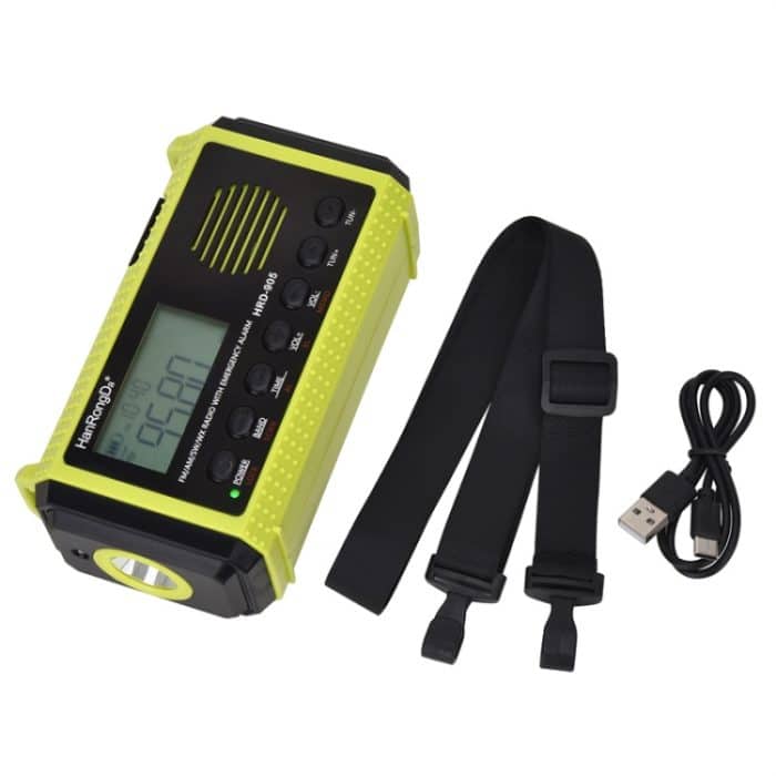 HanRongda HRD-905 Solarlade-LED-Beleuchtungserzeugung, Katastrophenschutz, Notfall-Vollbandradio, HRD-905 Army Green, HRD-905 Yellow Green – Bild 2