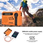 HanRongda HRD-900 LED-Beleuchtung, Solar-Handkurbel, Stromerzeugung, NOAA-Wetterwarnradio, HRD-900 Orange, HRD-900 Dark Green – Bild 6
