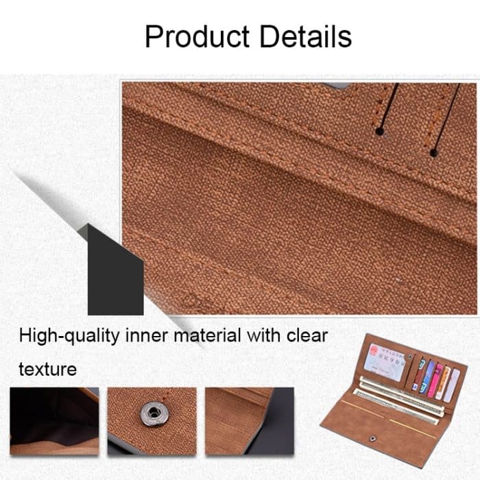 DEABOLAR Große Herren-Geldbörse, lange Geldbörse, ultradünn, getäfelte weiche Geldbörse – Bild 4