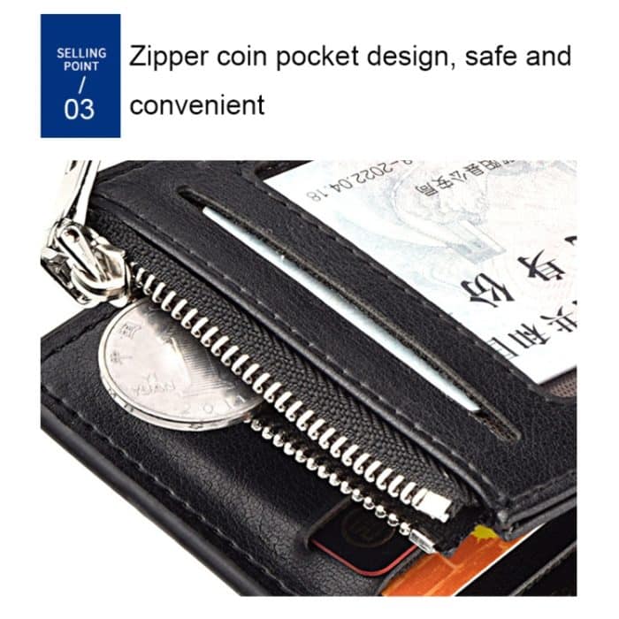 DEABOLAR Herren-Geldbörse, kurz, dreifach gefaltet, horizontal, PU-Leder, großes Fassungsvermögen, Multi-Karten-Geldbörse – Bild 6