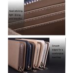 DEABOLAR Lange Geldbörse aus Saffiano-Leder mit großem Fassungsvermögen und mehreren Fächern und Reißverschluss-Clutch – Bild 6