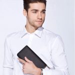 DEABOLAR Lange Geldbörse aus Saffiano-Leder mit großem Fassungsvermögen und mehreren Fächern und Reißverschluss-Clutch – Bild 9