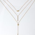 5 Stück einfache 3-lagige Halskette, kleiner Punkt, exquisite Metallstab-Halskette, Pullover-Kette – Bild 4