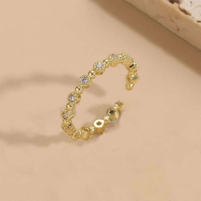 Offene Ringe aus Kupfer mit Perlennaht – Bild 1