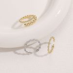 Offene Ringe aus Kupfer mit Perlennaht – Bild 4