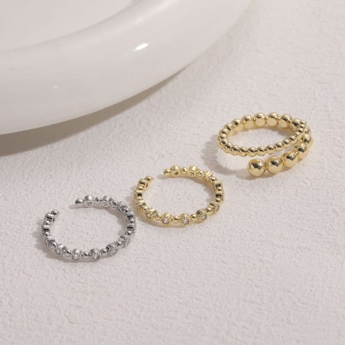 Offene Ringe aus Kupfer mit Perlennaht – Bild 5