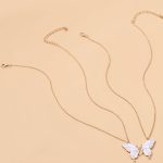 Schwestern Mutter und Tochter Legierung Tropföl Schmetterling Halskette Schlüsselbeinkette – Bild 2