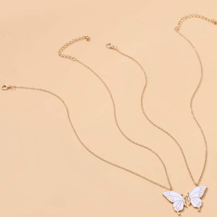 Schwestern Mutter und Tochter Legierung Tropföl Schmetterling Halskette Schlüsselbeinkette – Bild 2