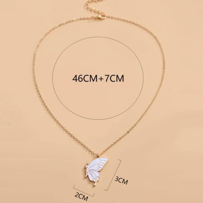 Schwestern Mutter und Tochter Legierung Tropföl Schmetterling Halskette Schlüsselbeinkette – Bild 3