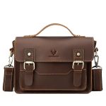 HUMERPAUL Leder Umhängetasche Herren Retro Umhängetasche Pendler Herren Kleine quadratische Tasche, MH636 (Brown), MH636 (Coffee)