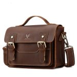 HUMERPAUL Leder Umhängetasche Herren Retro Umhängetasche Pendler Herren Kleine quadratische Tasche, MH636 (Brown), MH636 (Coffee) – Bild 2