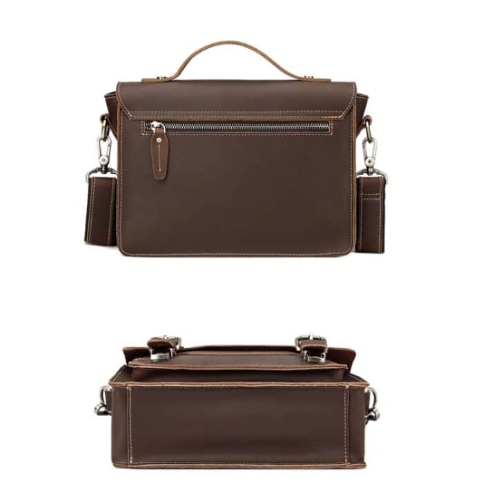 HUMERPAUL Leder Umhängetasche Herren Retro Umhängetasche Pendler Herren Kleine quadratische Tasche, MH636 (Brown), MH636 (Coffee) – Bild 3