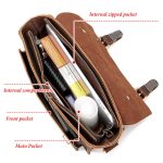 HUMERPAUL Leder Umhängetasche Herren Retro Umhängetasche Pendler Herren Kleine quadratische Tasche, MH636 (Brown), MH636 (Coffee) – Bild 5