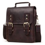 HUMERPAUL Leder Umhängetasche Herren Leder Rucksack Umhängetasche, MH601 (Brown) – Bild 2