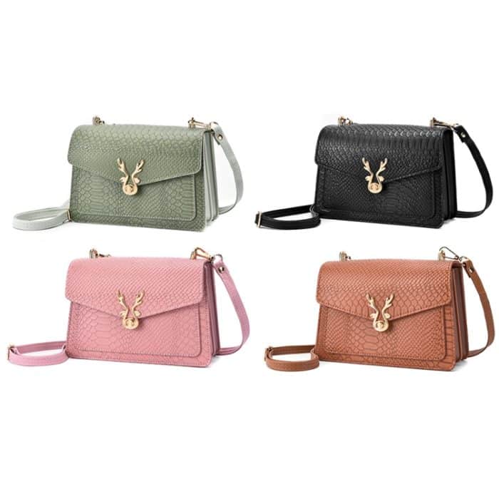 Outdoor-Handytasche aus Leder mit Krokodilmuster und einer Schulter – Bild 2